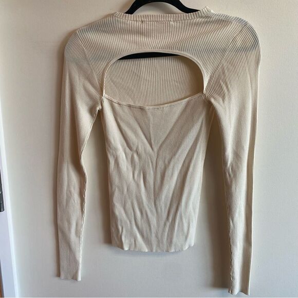 REMAIN BIRGER CHRISTENSEN Basel Long Sleeve Open Back Knit Sweater White 34 US2 - Picture 7 of 12